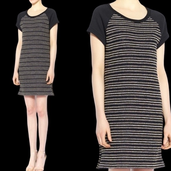 Sanctuary By Anthropologie Black Silver & Gold Dress w/ Side Zipper Accents Sz.S - Picture 6 of 12